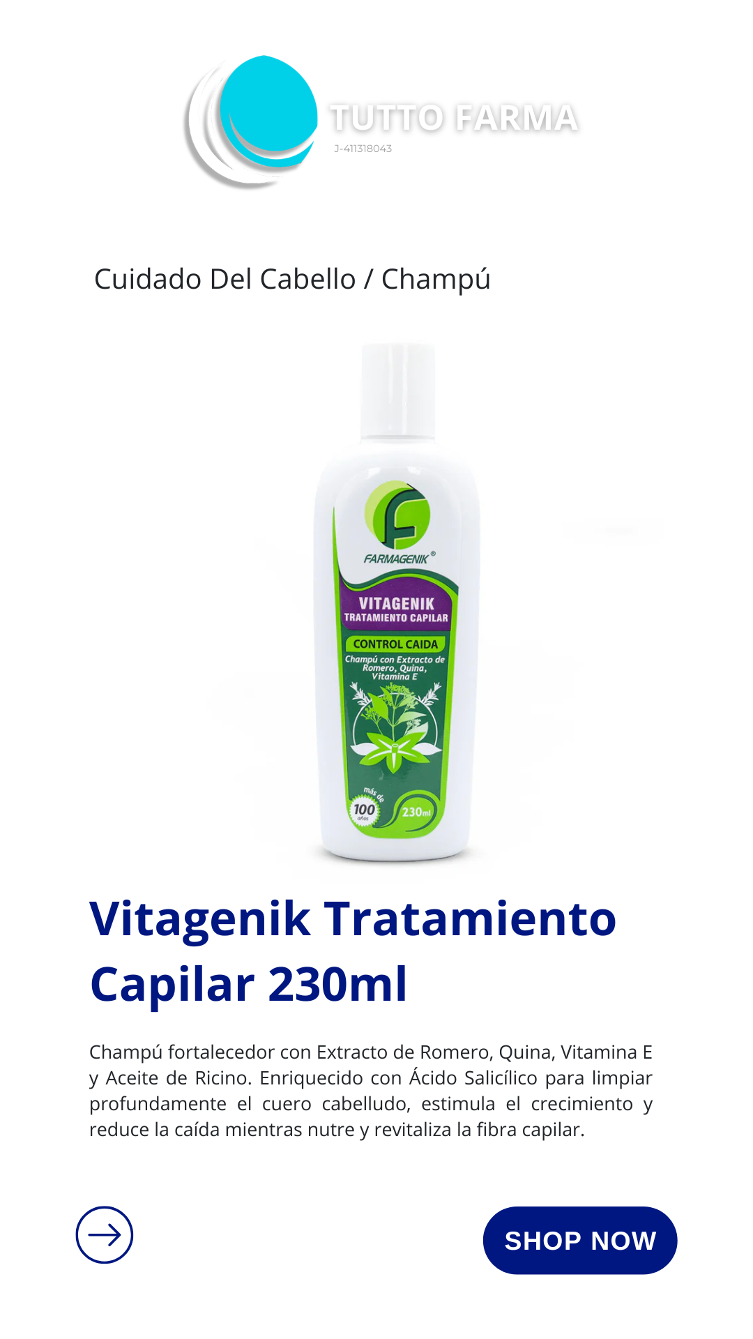 CHAMPÚ ANTICAÍDA VITAGENIKC 230ML