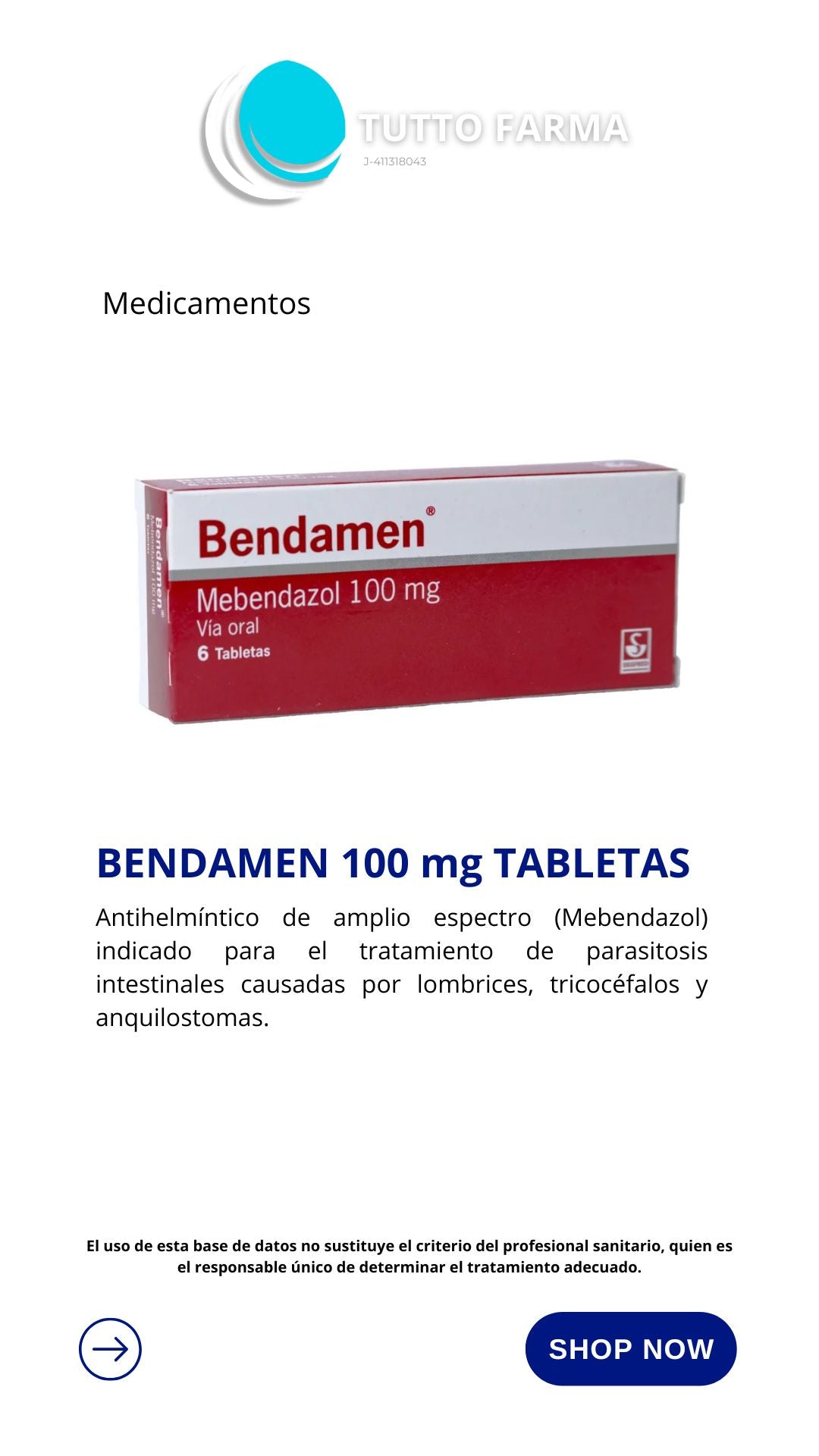 BENDAMEN 100MG X 6 TAB