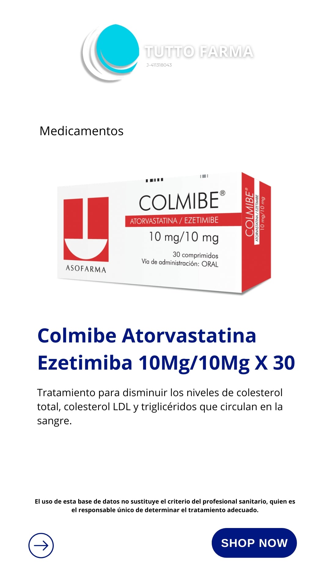 COLMIBE 10MG/10MG X30COMP