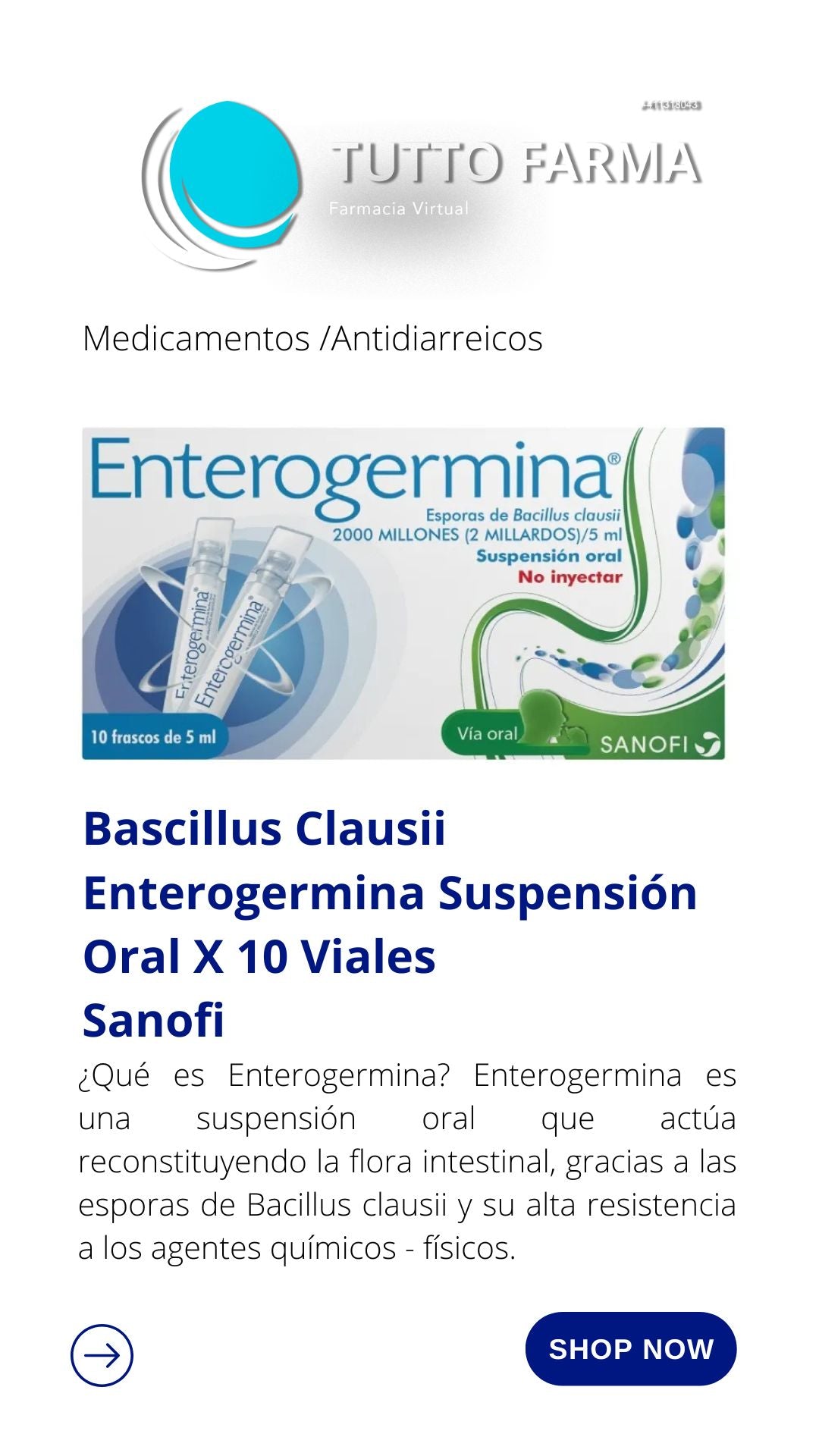 ENTEROGERMINA SUSP ORAL 5 ML X 1 FRASCO