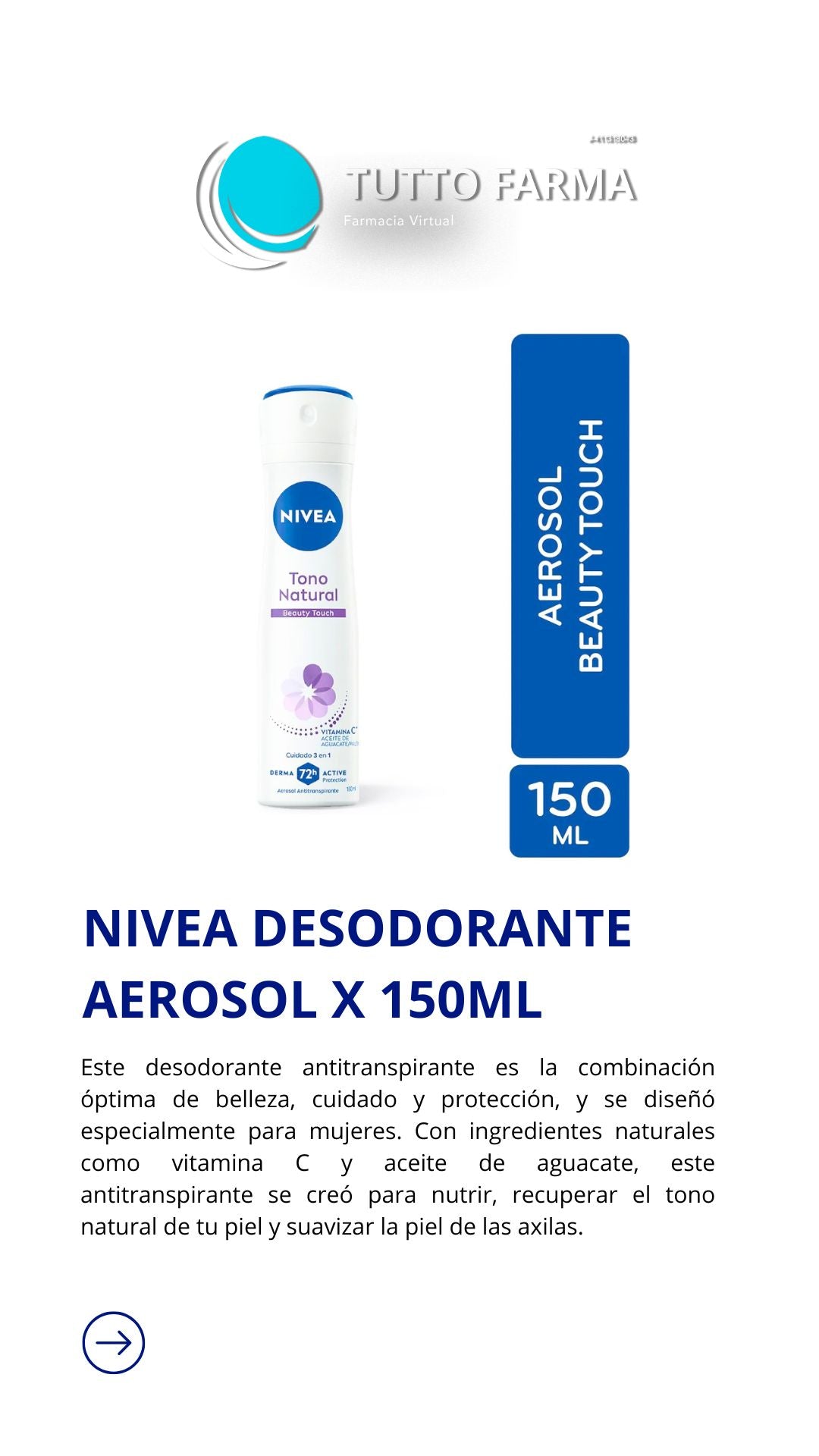 NIVEA DESODORANTE AEROSOL X 150ML