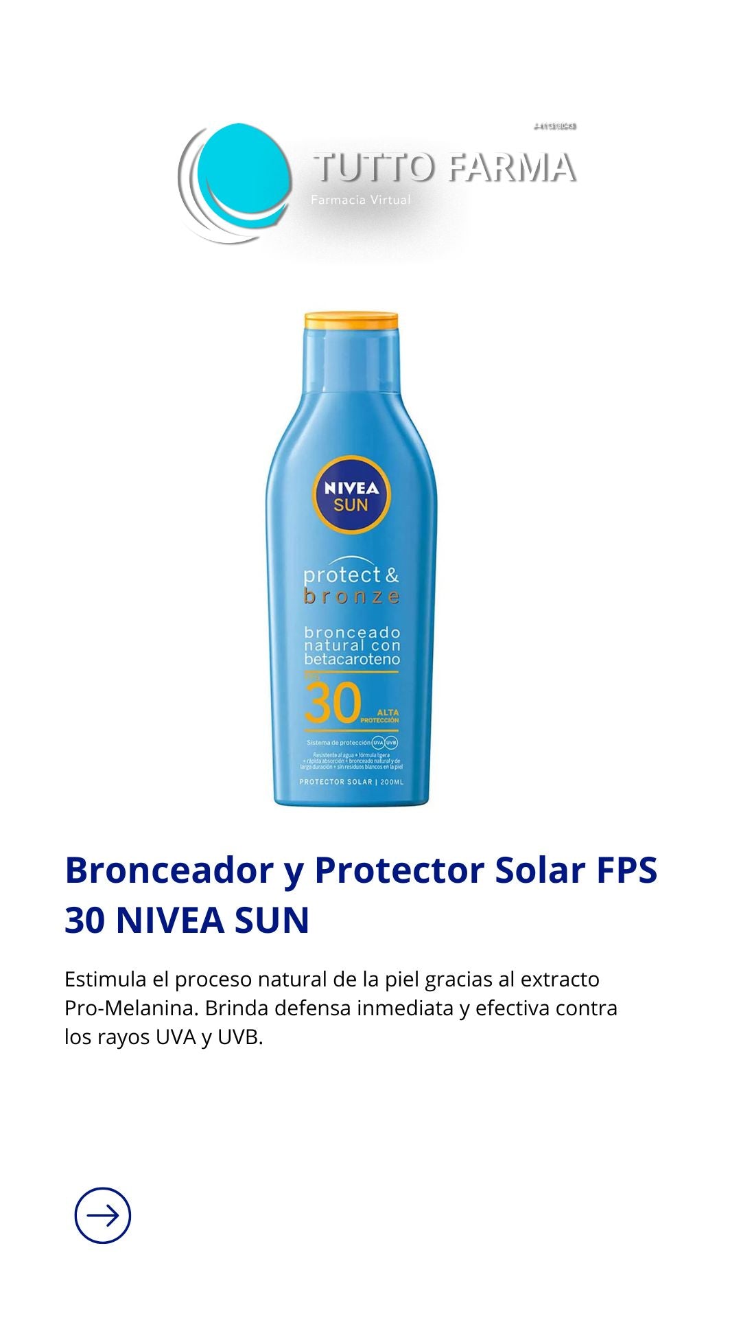 NIVEA BRONCEADOR SUN FPS 30 200ML