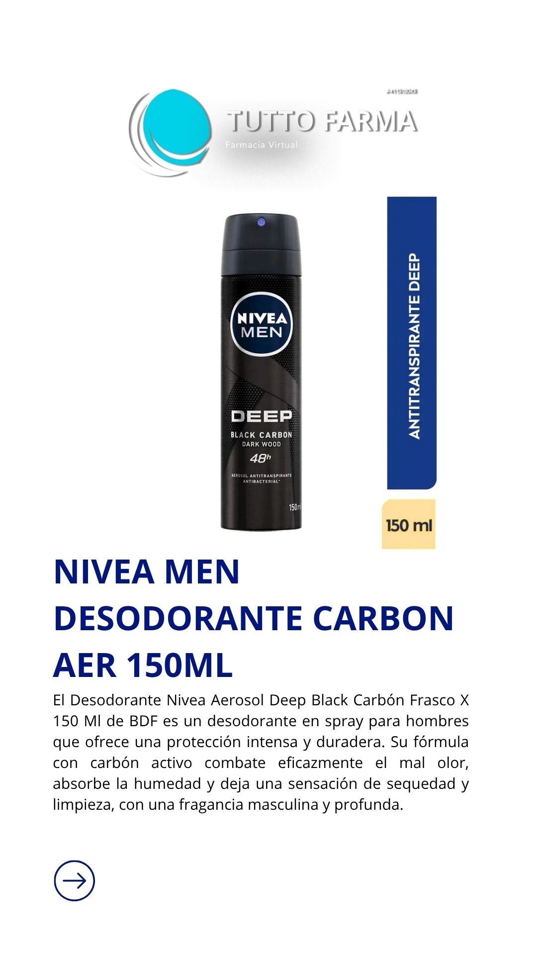 NIVEA MEN DESODORANTE CARBON  AER 150ML