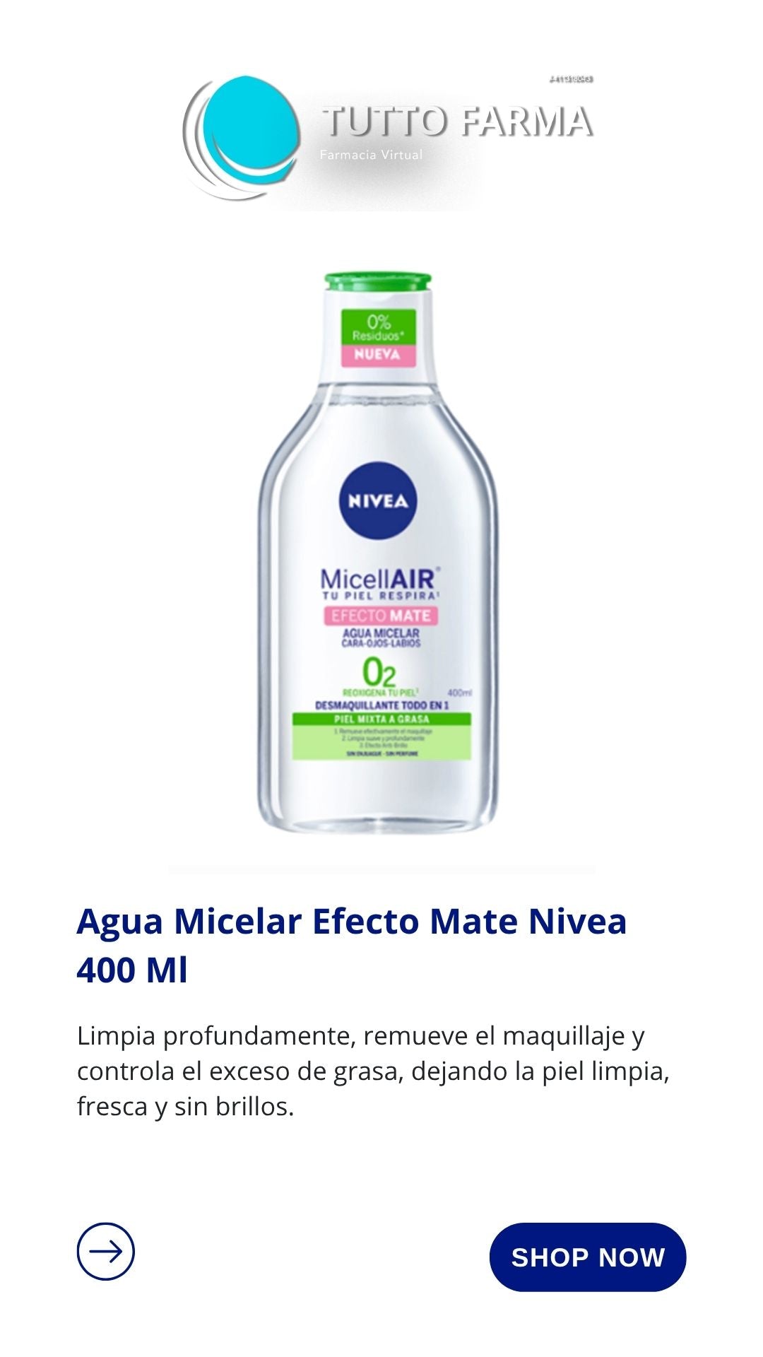 NIVEA AGUA MICELAR X 400ML (ALGAS MARINAS)