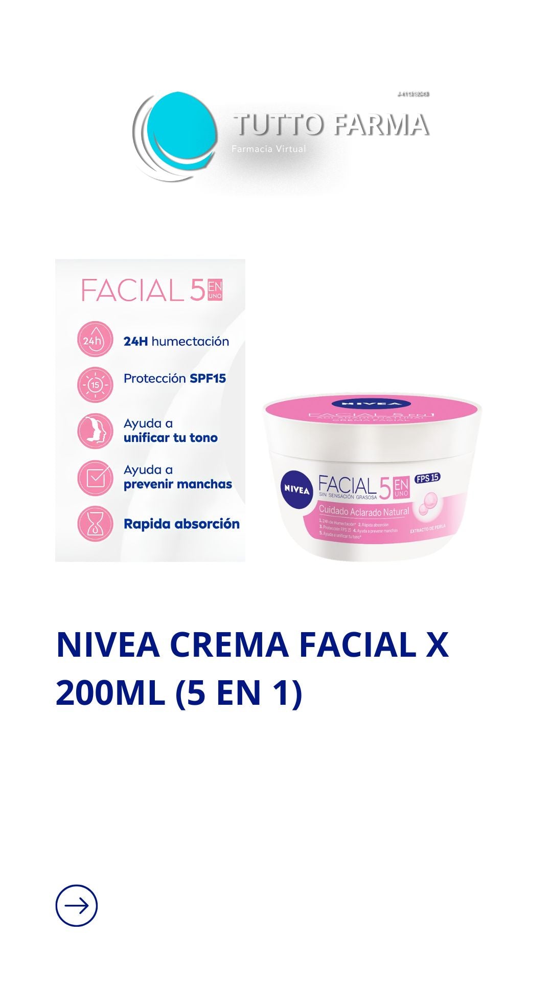 NIVEA CREMA FACIAL X 200ML (5 EN 1)