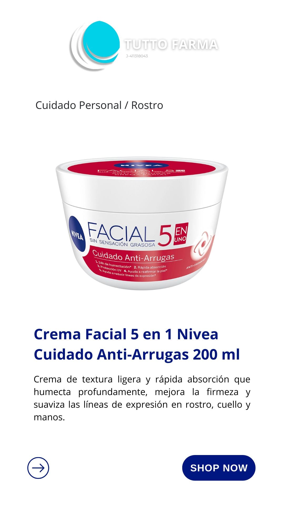 NIVEA CREMA FACIAL (5 EN 1) X 200ML