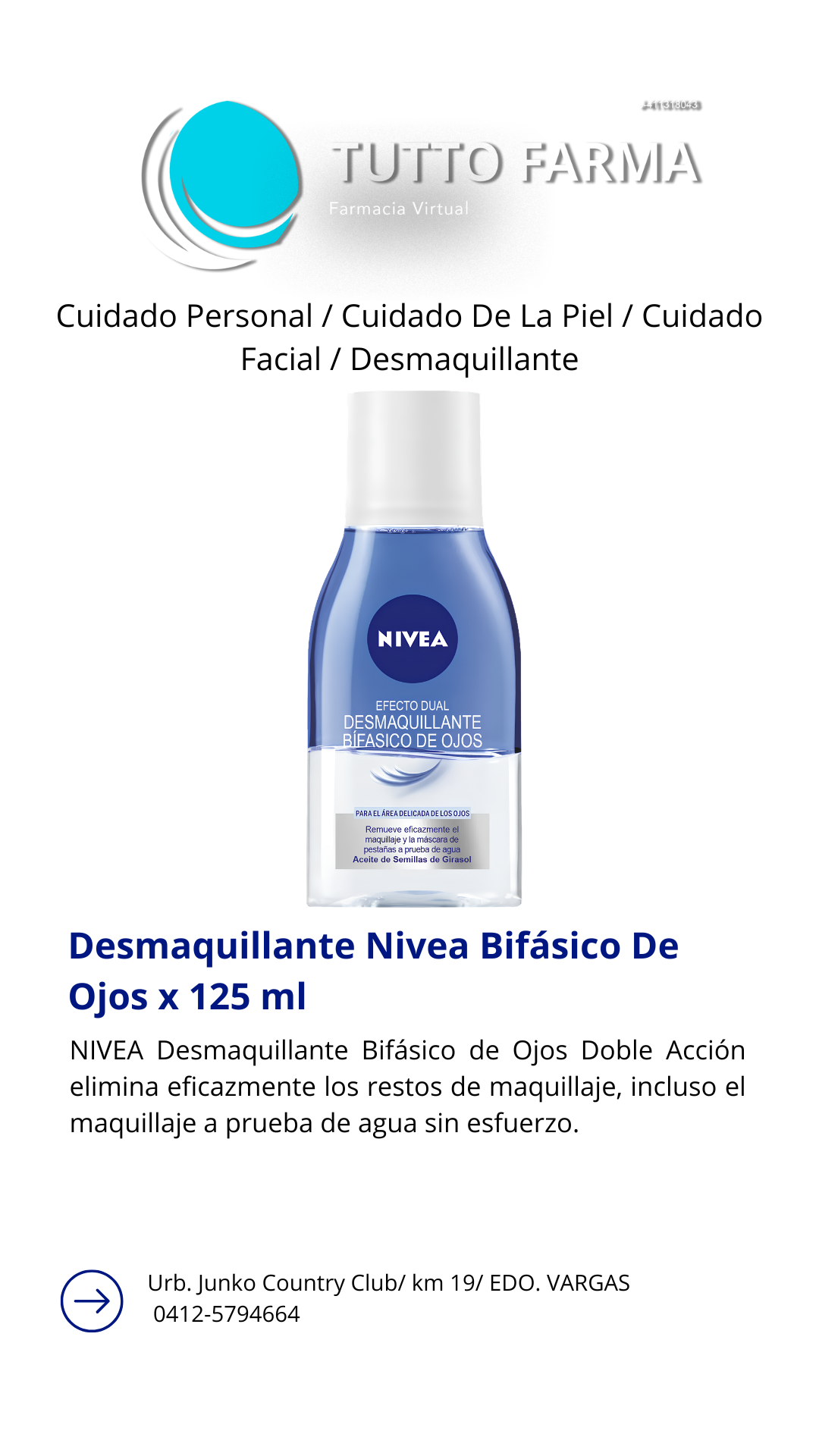 NIVEA DESMAQ. OJOS BIFA. 125ML
