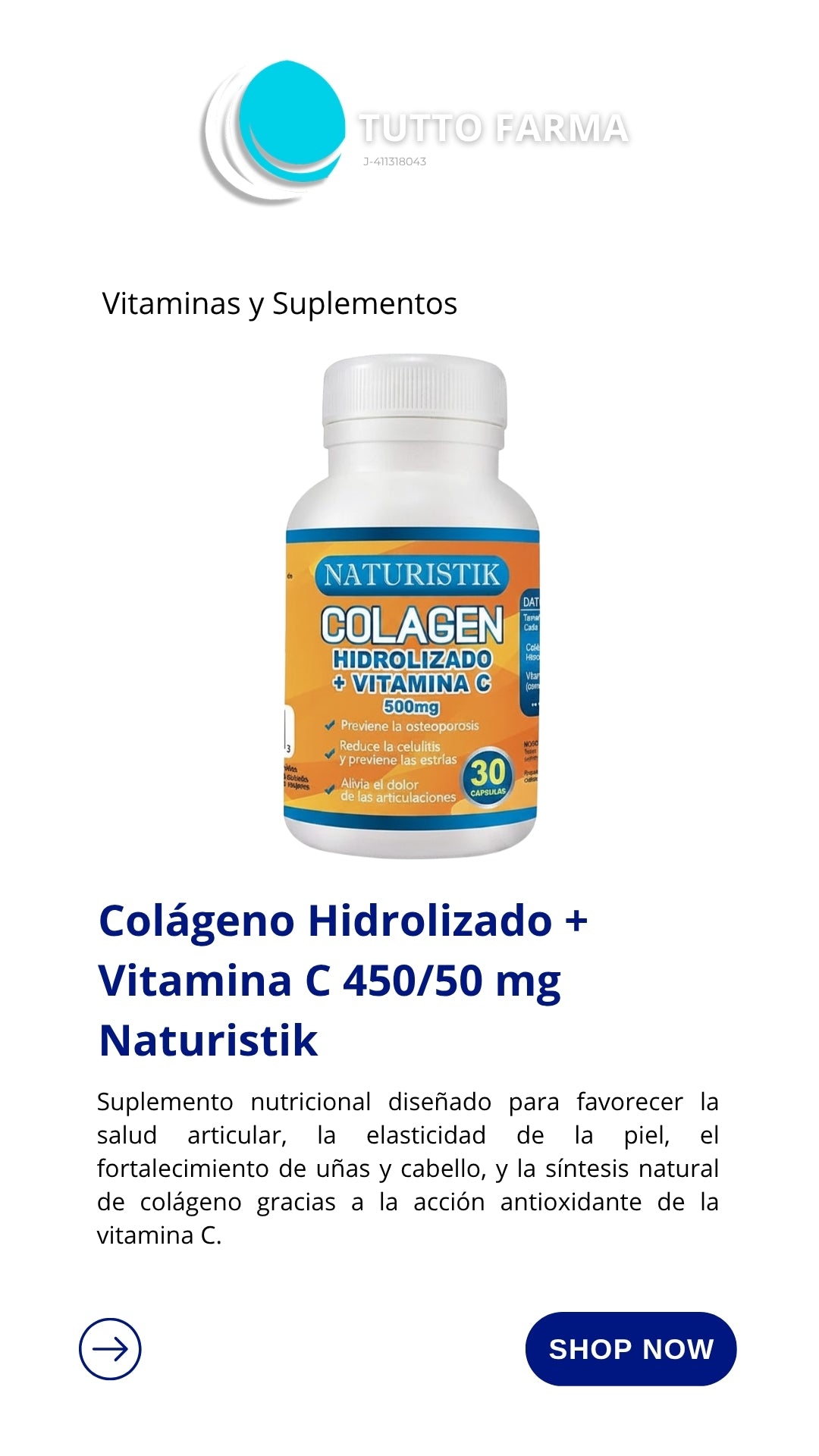 COLAGE NT HIDRO+ VIT C 500MG X 30 CA (E)
