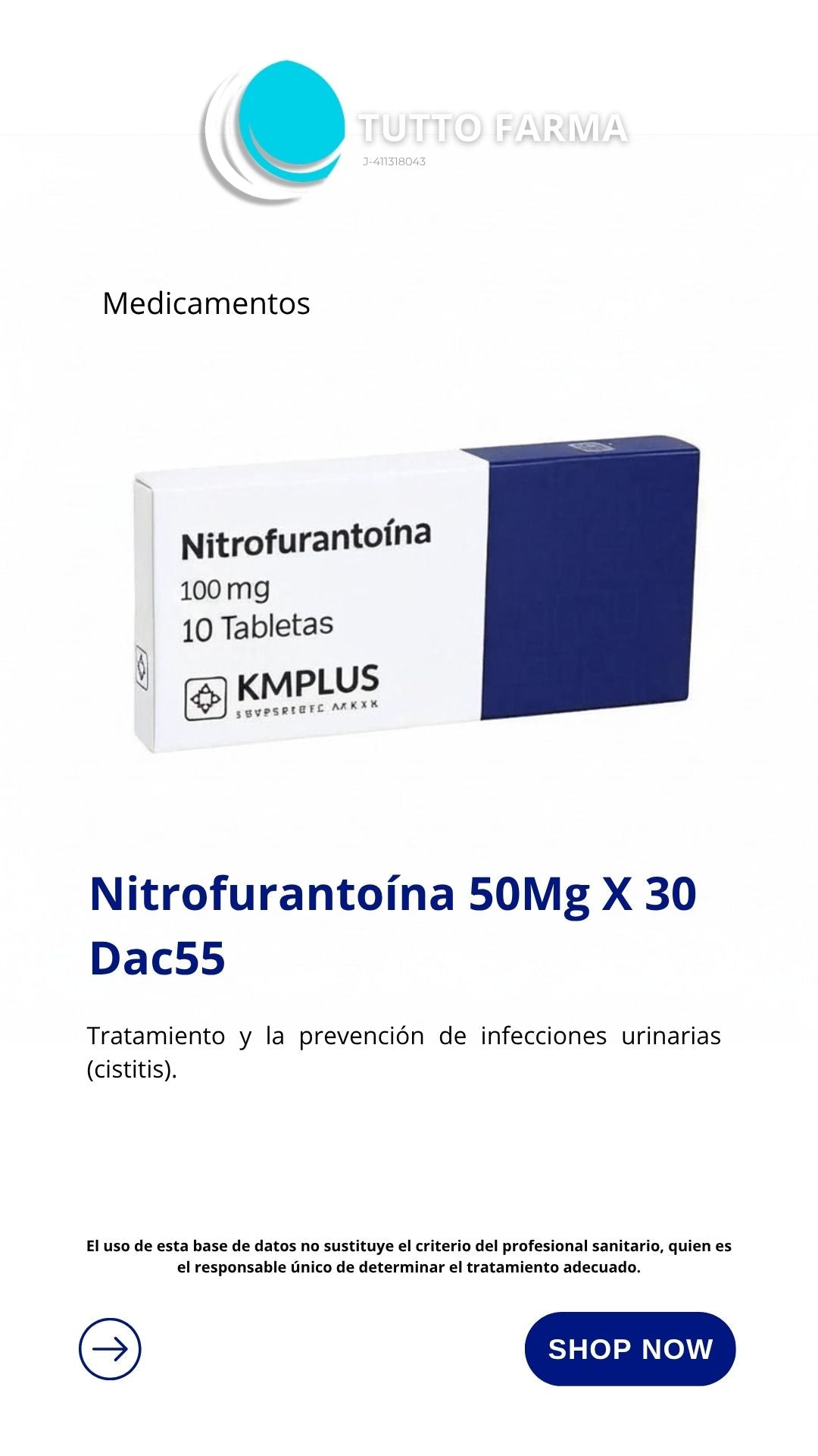 NITROFURANTOÍNA KAMP 100 MG X 10 TB(S)