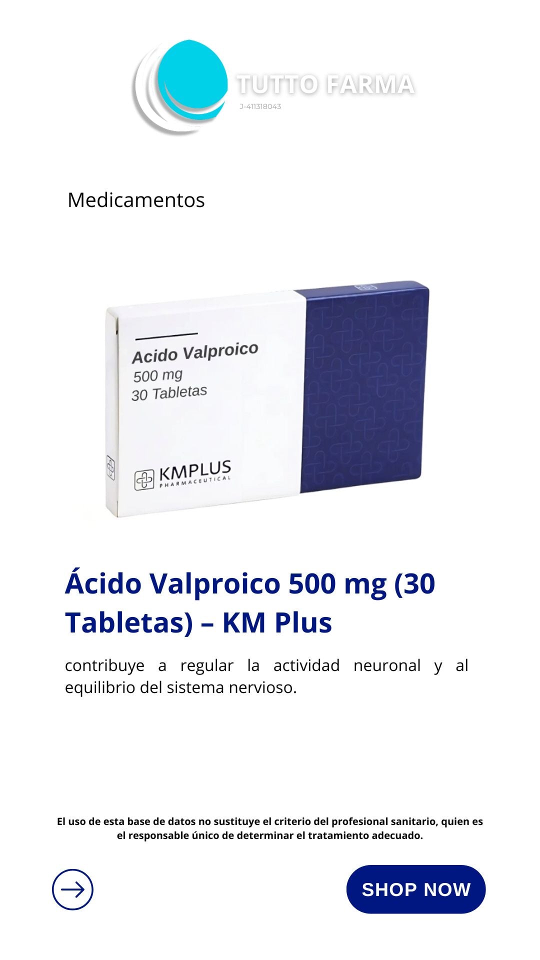 ACIDO VALPROICO 500MG X 30TAB (KMPLUS)