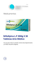 NIFEDIPINA L.P. 30MG X 30 TAB (ARTE MEDICO)