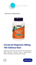 CITRATO DE MAGNESIO 200MG X 100 TAB-NOW