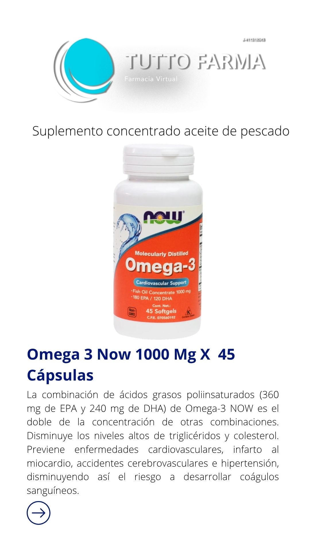 OMEGA 3 1000MG X45CAP (NOW)