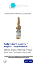 ACIDO FOLICODE 10MG/2ML IM/IV X 10 AMP GLOBAL MEDICAL (E)