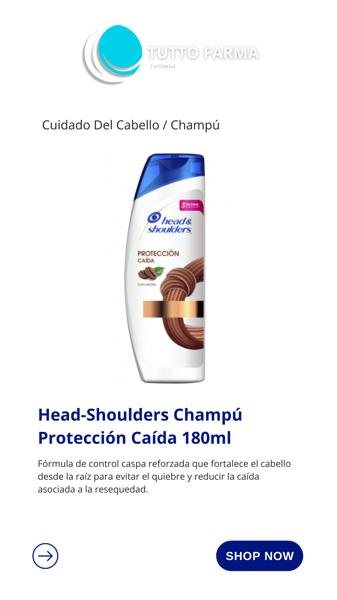 CHAMPÚ ANTICAÍDA HEAD S 180ML
