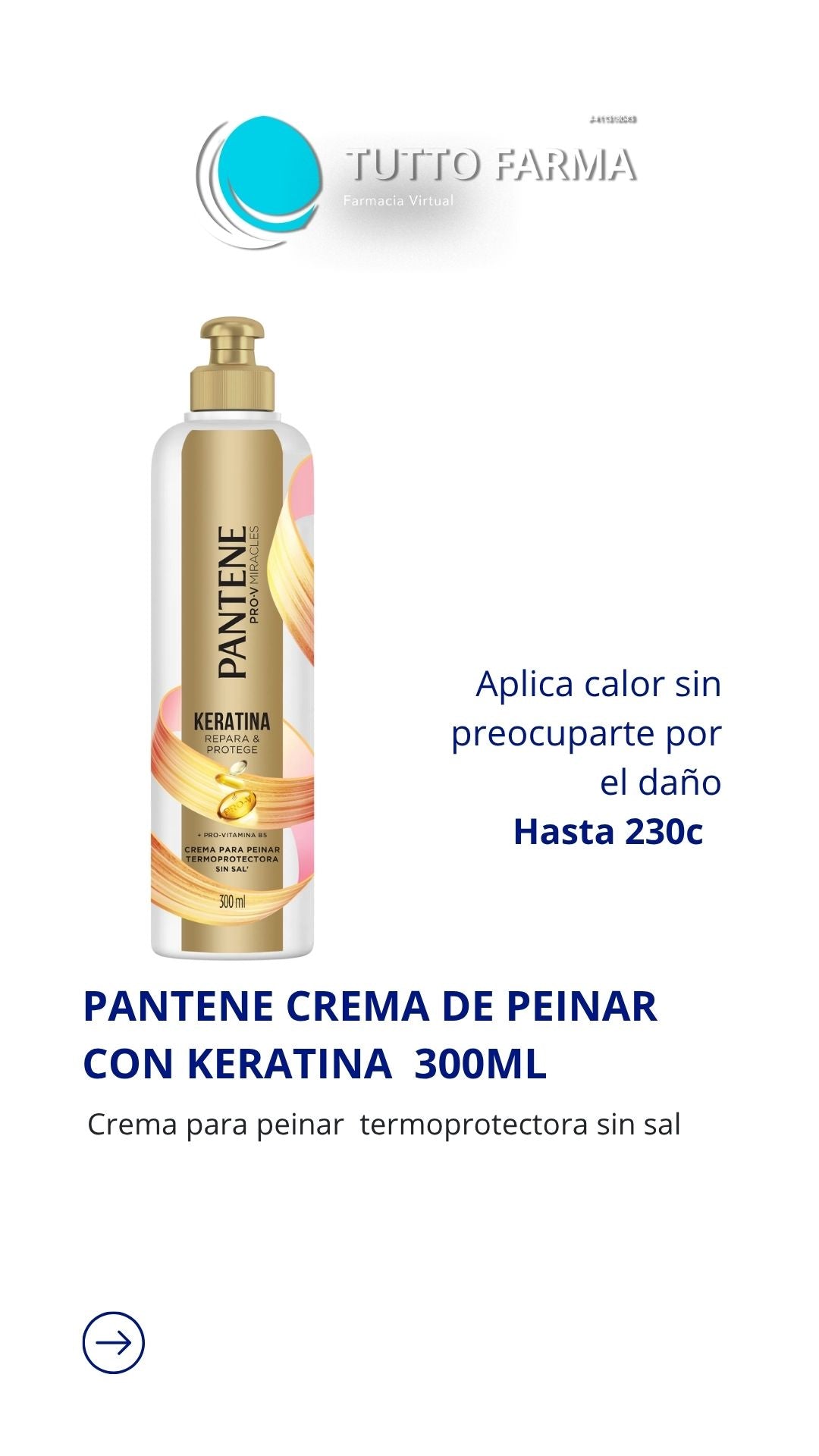 CREMA DE PEINAR CON  KERATINA PANTENE 300ML