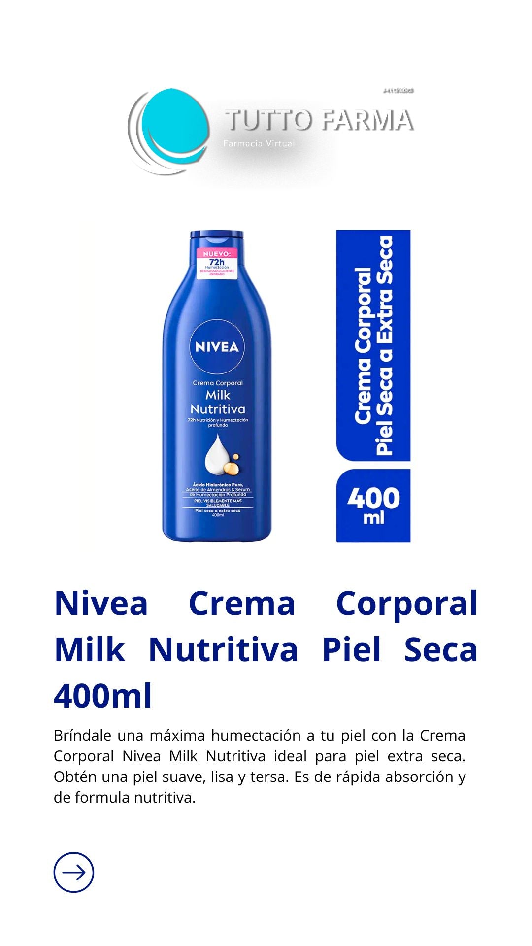 NIVEA CREMA CORPORAL X 400ML (PIEL EXTRA SECA)