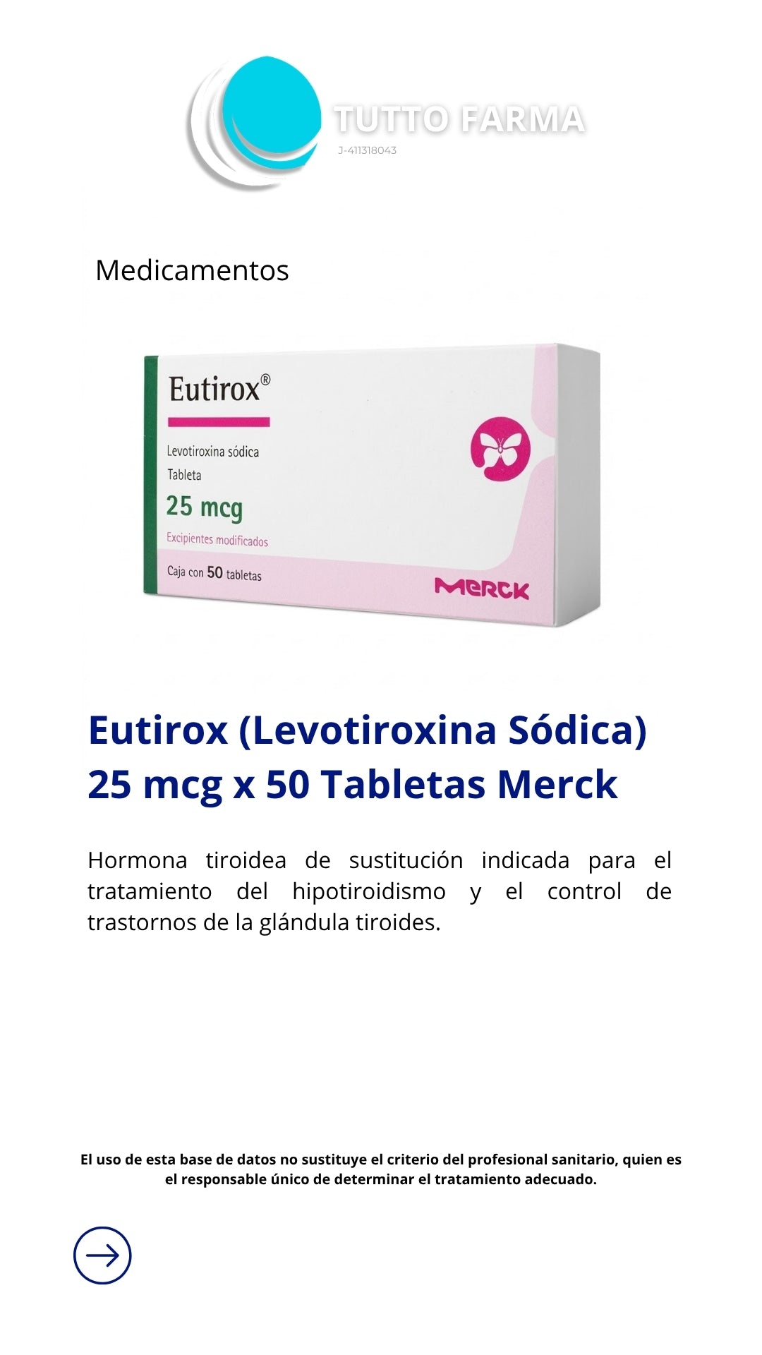 EUTIROX 25MCG X50 TBL (LEVOTIROXINA SODICA)