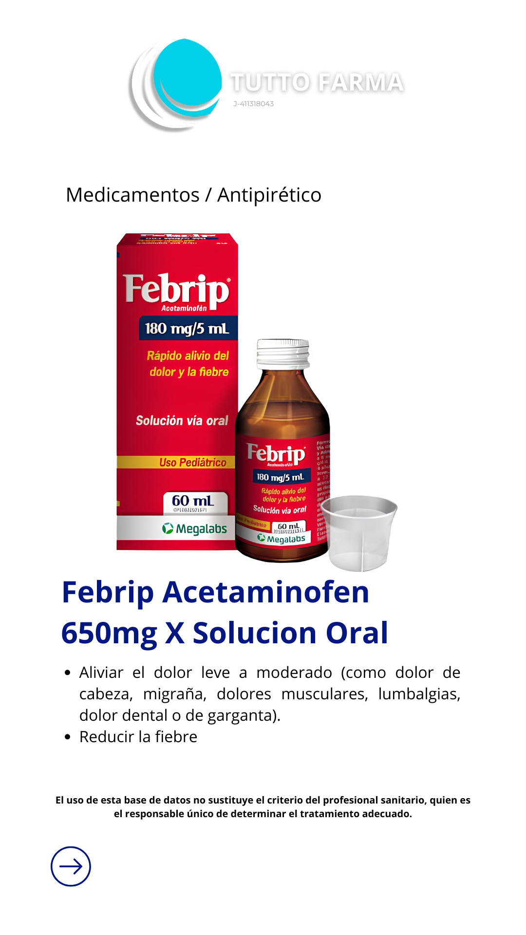 FEBRIC 180MG SOL ORAL 120ML (E)