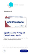 CIPROFLOXACINO SP750X 6 COMPRIMIDOS (E)
