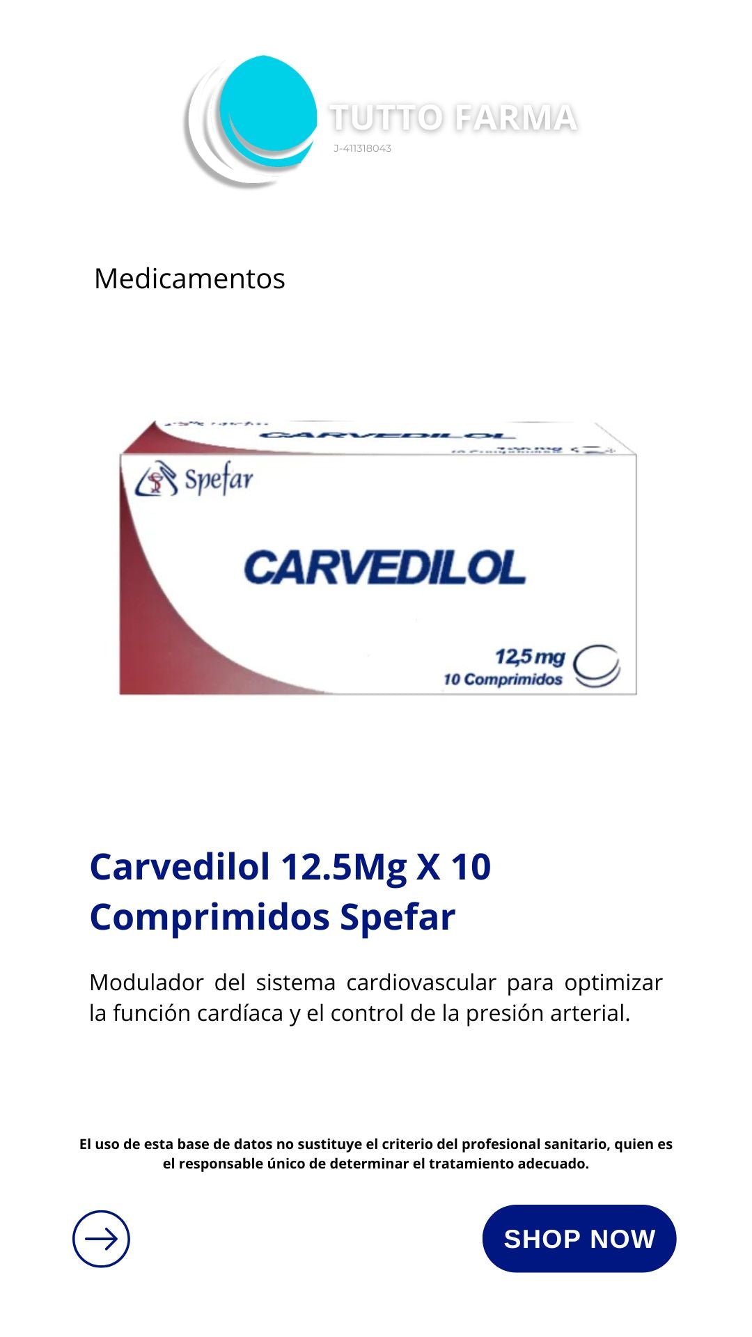CARVEDILOL SP 12,5 x 10COMP (E)
