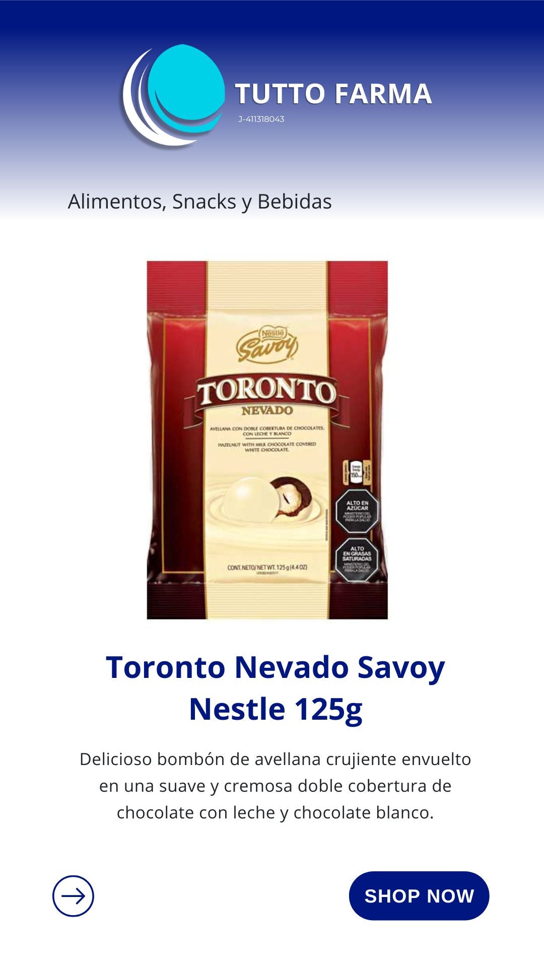 TORONTO NEVADO SAVOY 125G