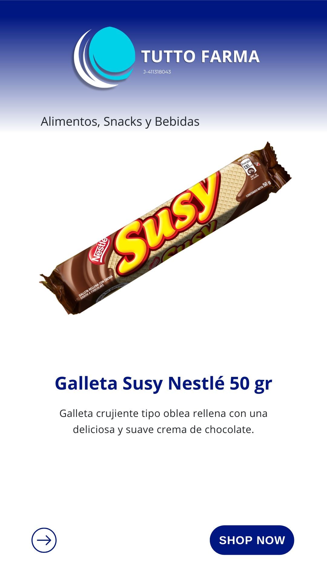 SUSY CHOCO 50GR X UNIDAD