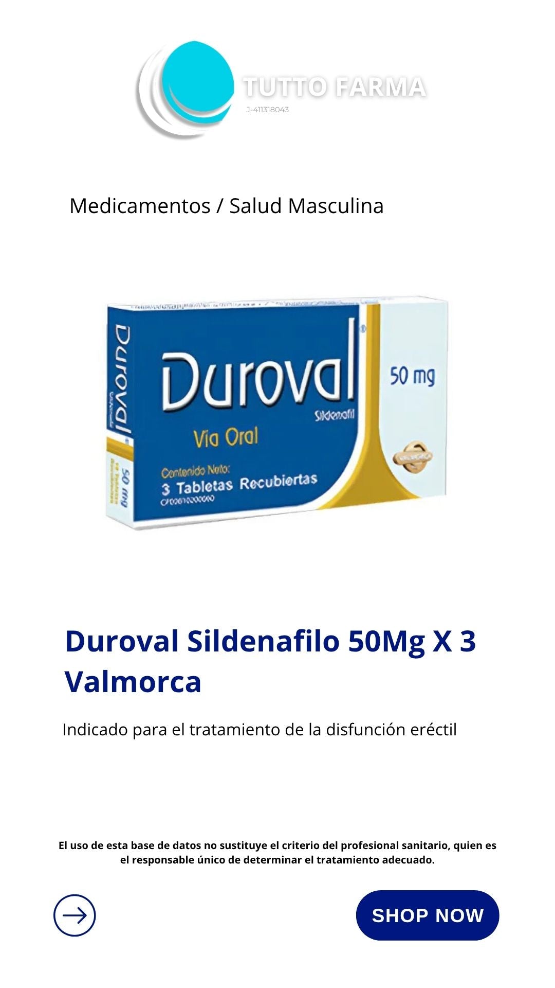 DUROVAL 50MG X 3 COMP. (E)