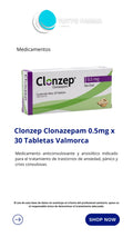 CLONZEP 0.5MG X 30 COMPRIMIDOS / VALMORCA