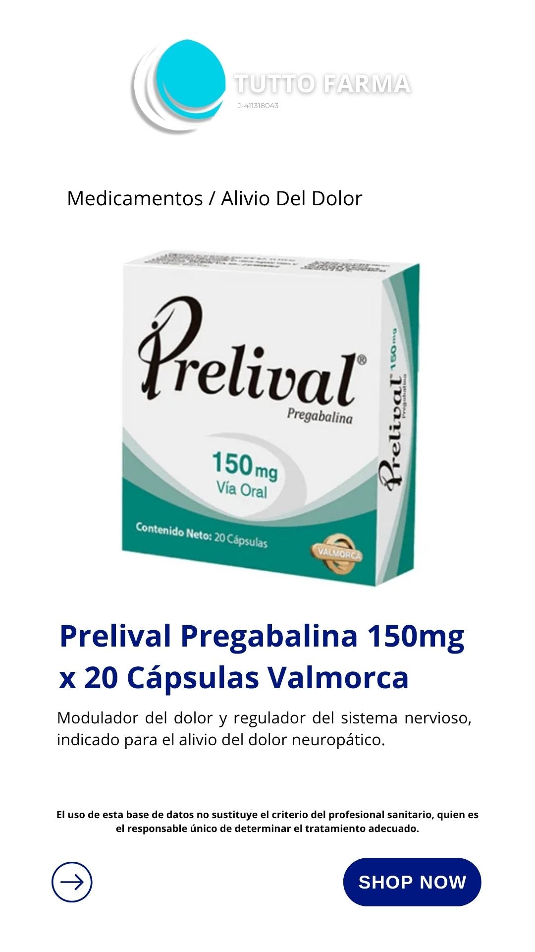 PRELIVAL 150MG X20CA (E)