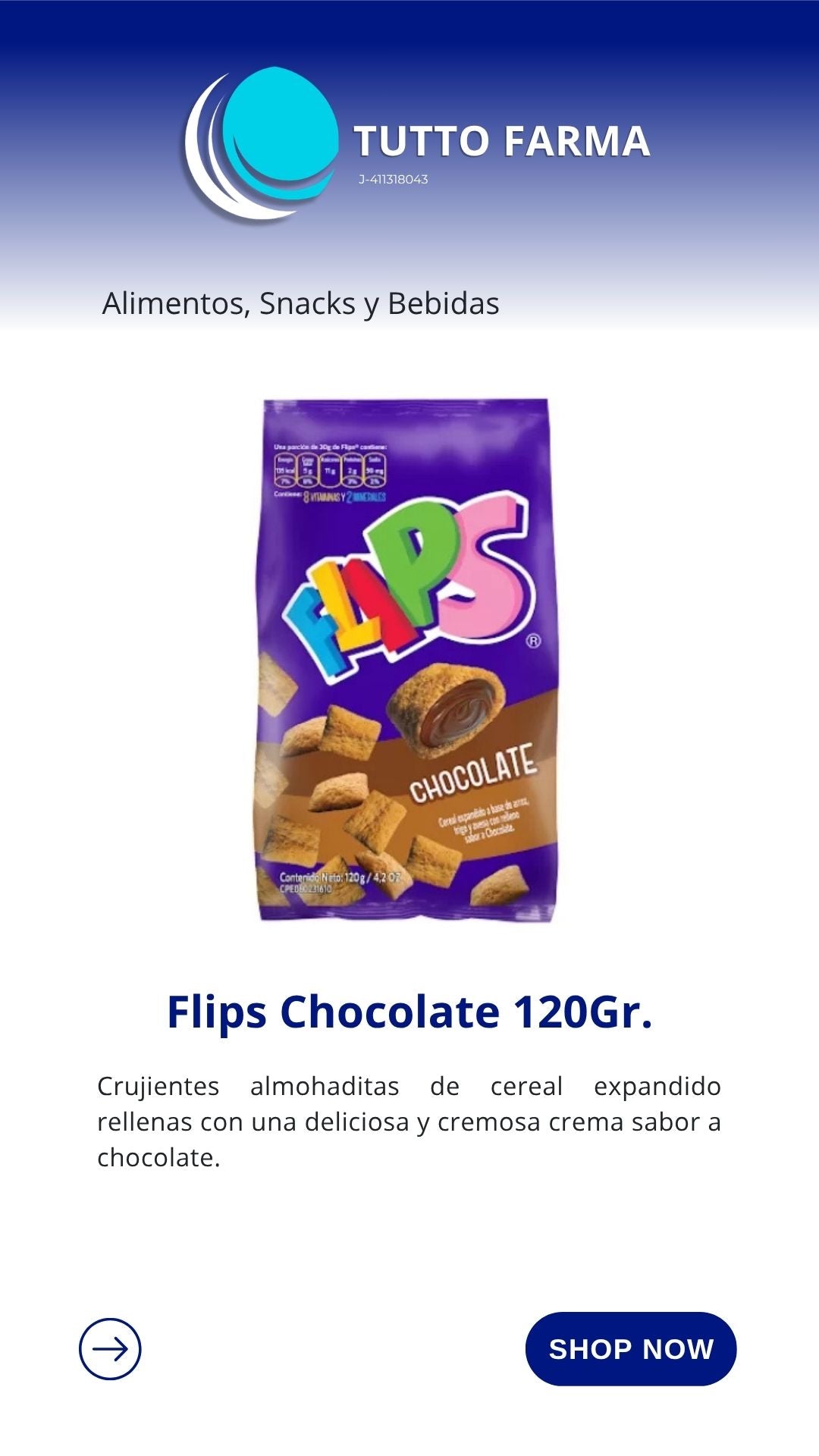 FLIPS CHOCOLATE 120GR