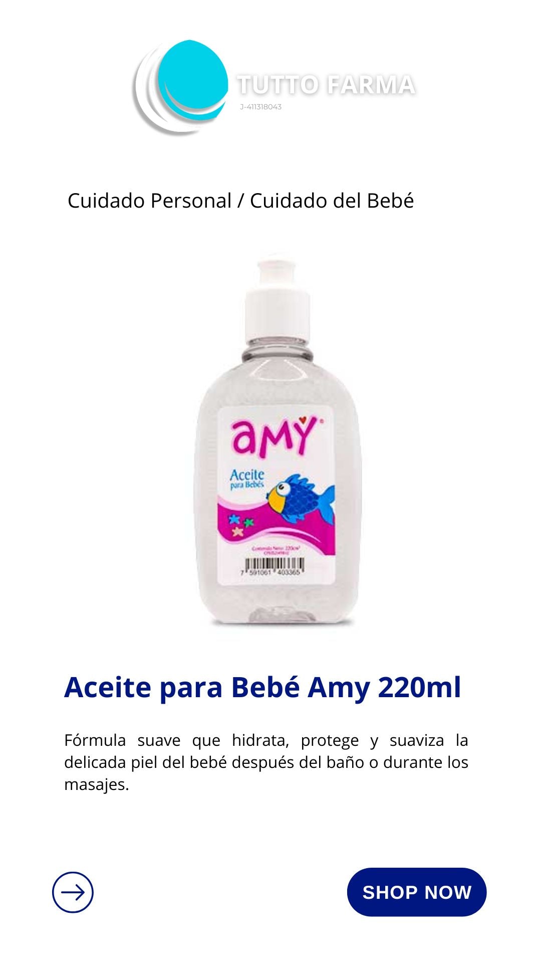 AMY ACEITE BEBE X 220ML