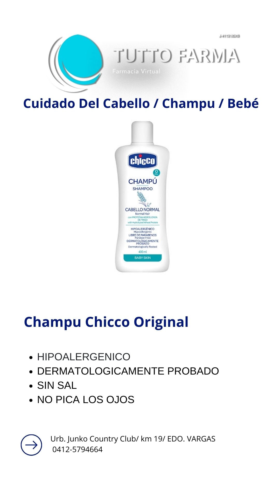 CHICCO CHAMPÚ /NORMAL X 400ML