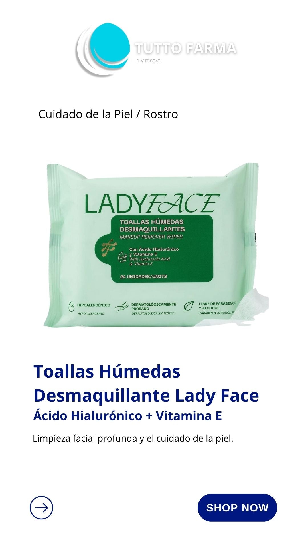 TOALLITAS DESMAQUILLANTES LADY FACE X 25