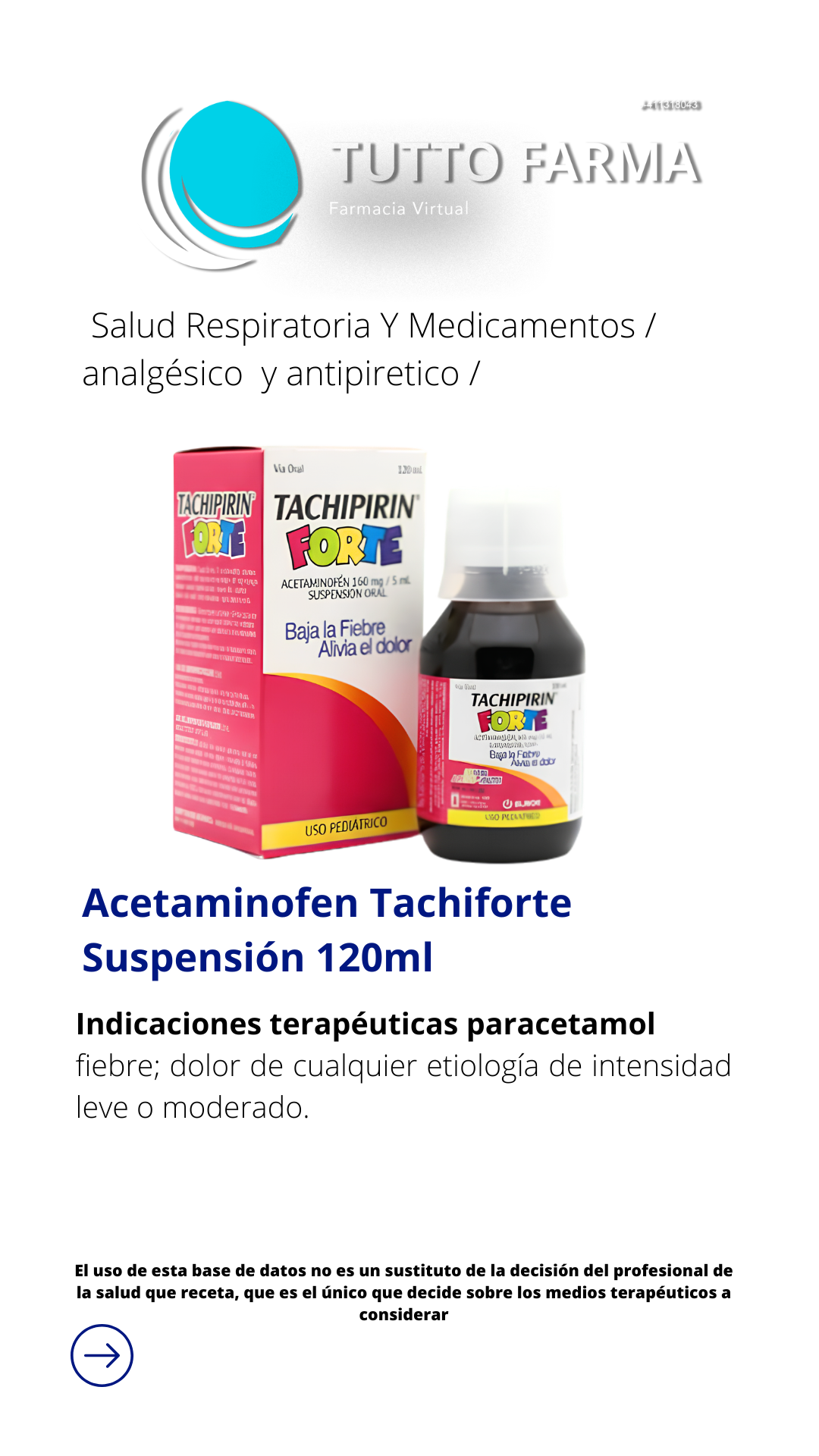 TACHIPIRIN FORTE SUS PED X 120