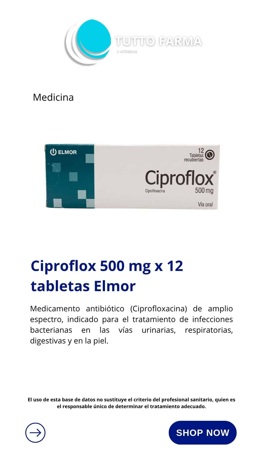 CIPROFLOX 500MG X 12 TBL (CIPROFLOXACINA)