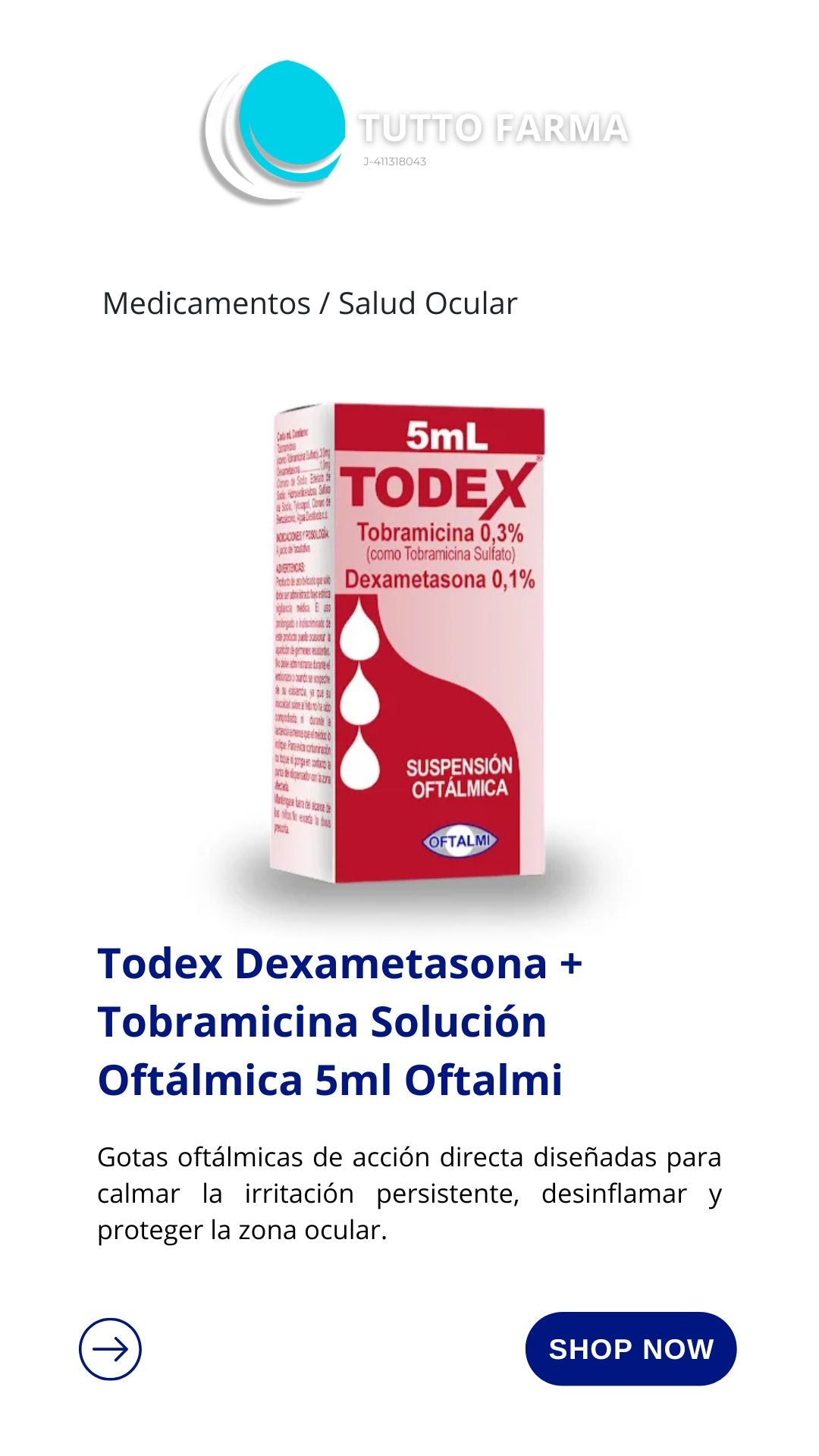 TODEX SUSP OFT 0,3%/0,1% X 5 ML (TOBRAMICINA-DEXAMETASONA)