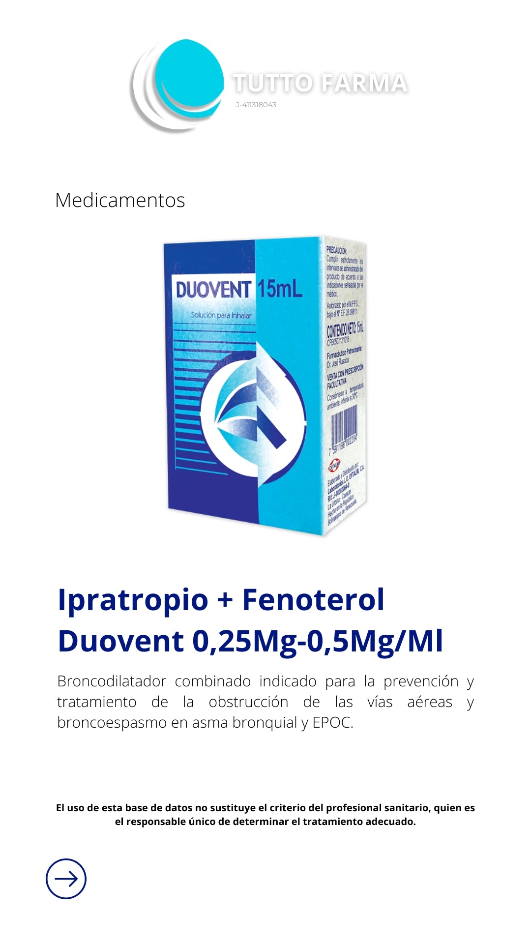 DUOVENT X 15ML SOL P/NEBULIZAR