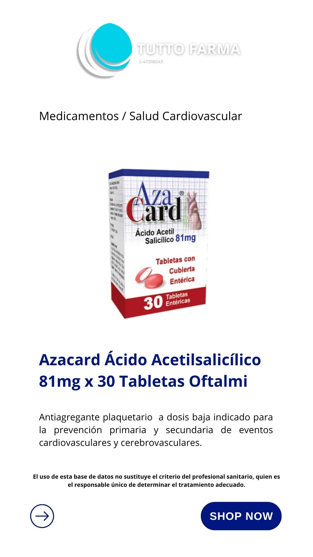 AZACAR 81MG X 30 TBL (ACIDO ACETILSALICILICO-ASPIRINA-ASAPROL)