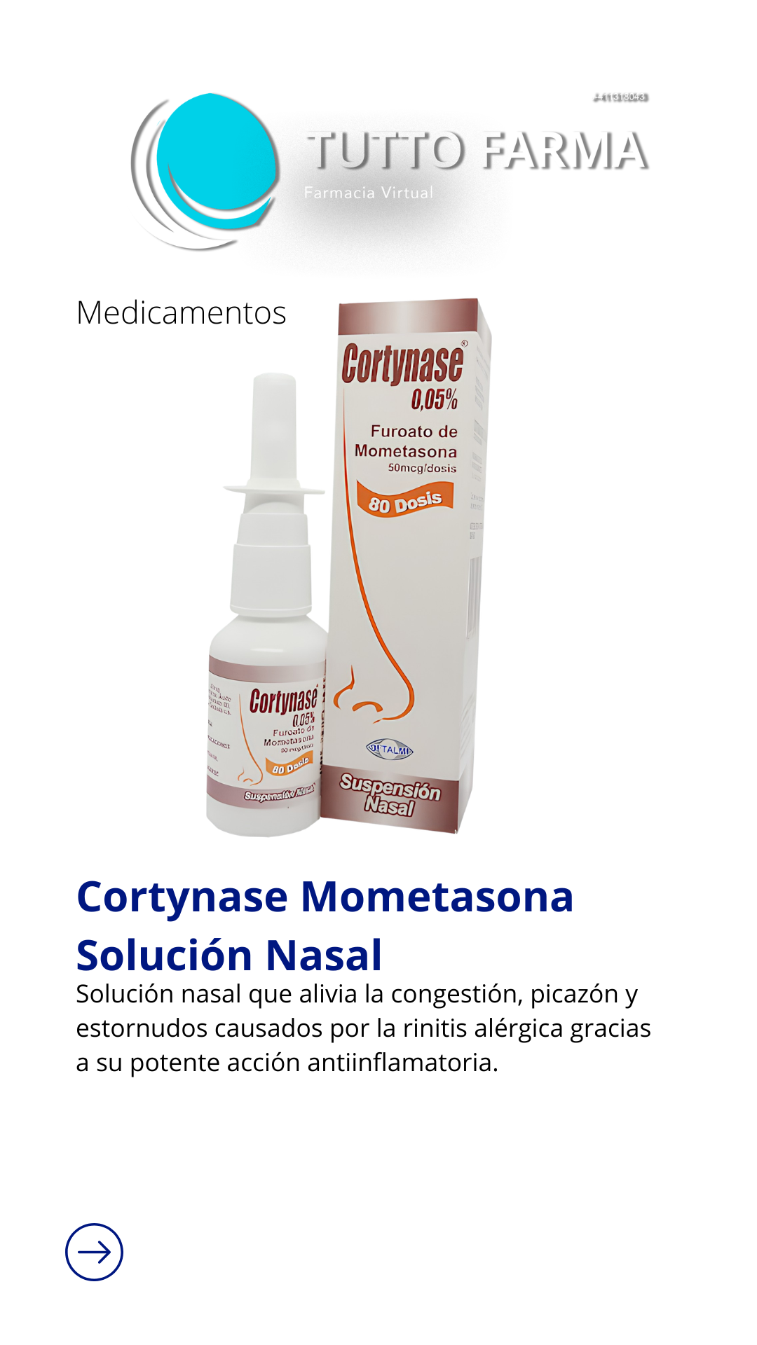 CORTYNASE 0.05% SUSP NASAL 80 DOSIS