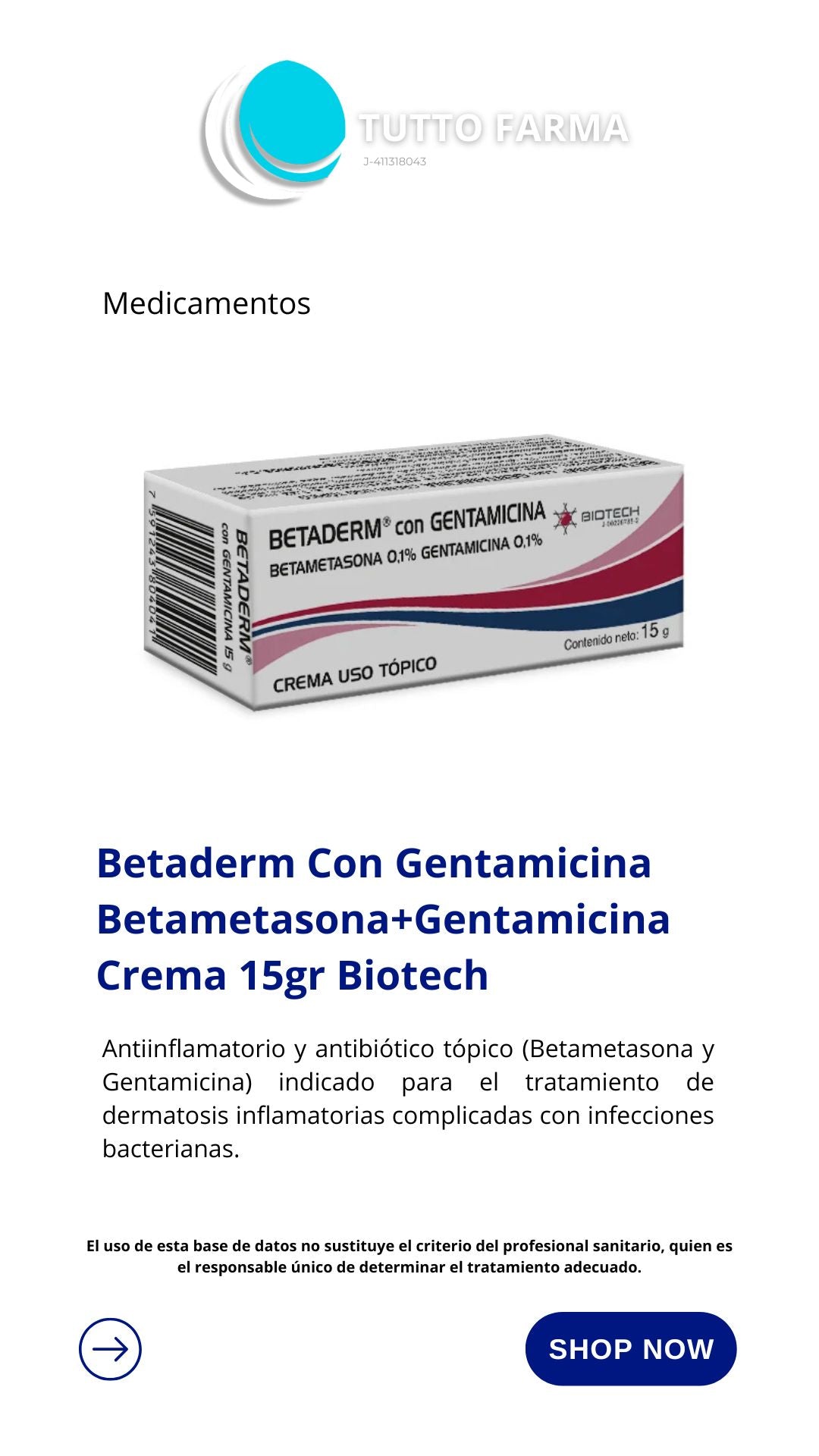 BETADERM GENTAMICINA CREMA 15MG(BETAM+GENTAM