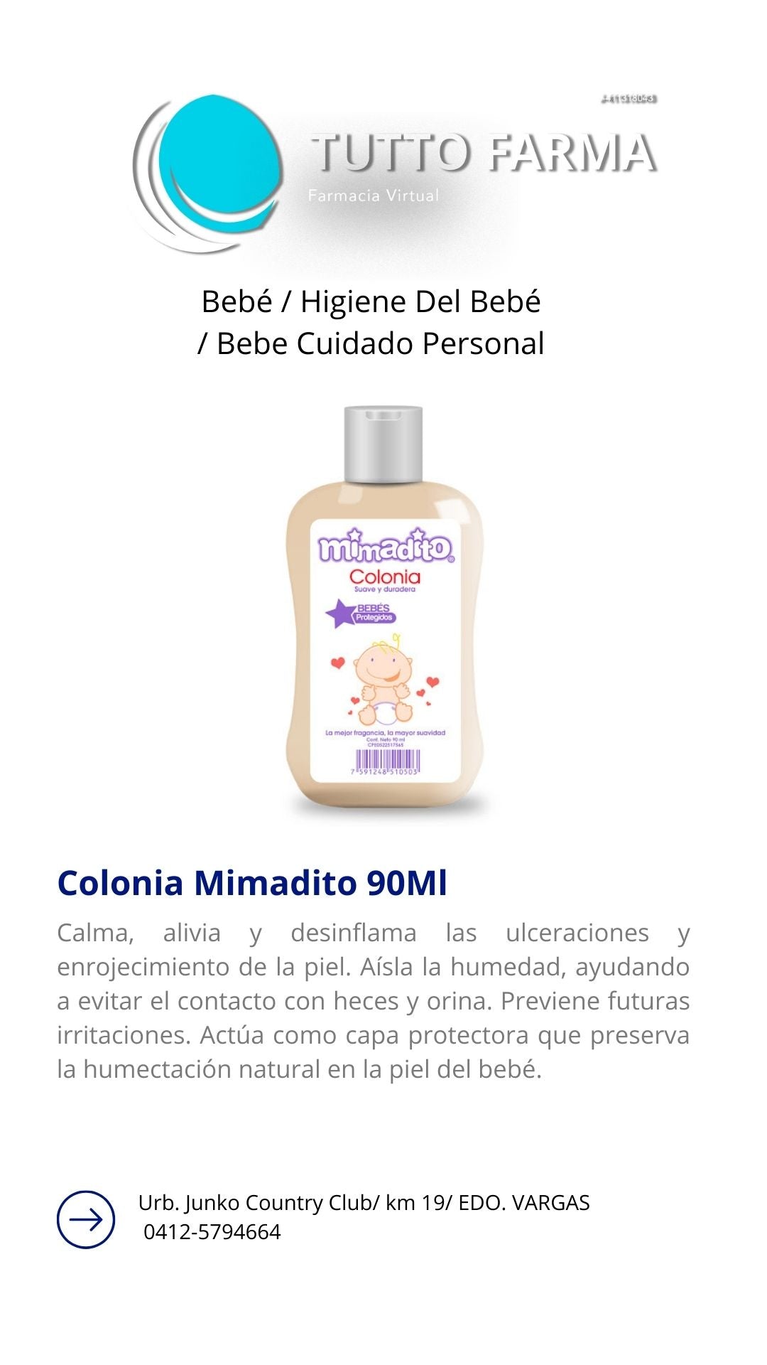 MIMADITO COLONIA X 90ML