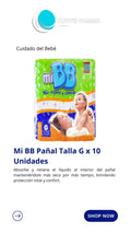 PAÑALES BEBÉ MI BB G X 10