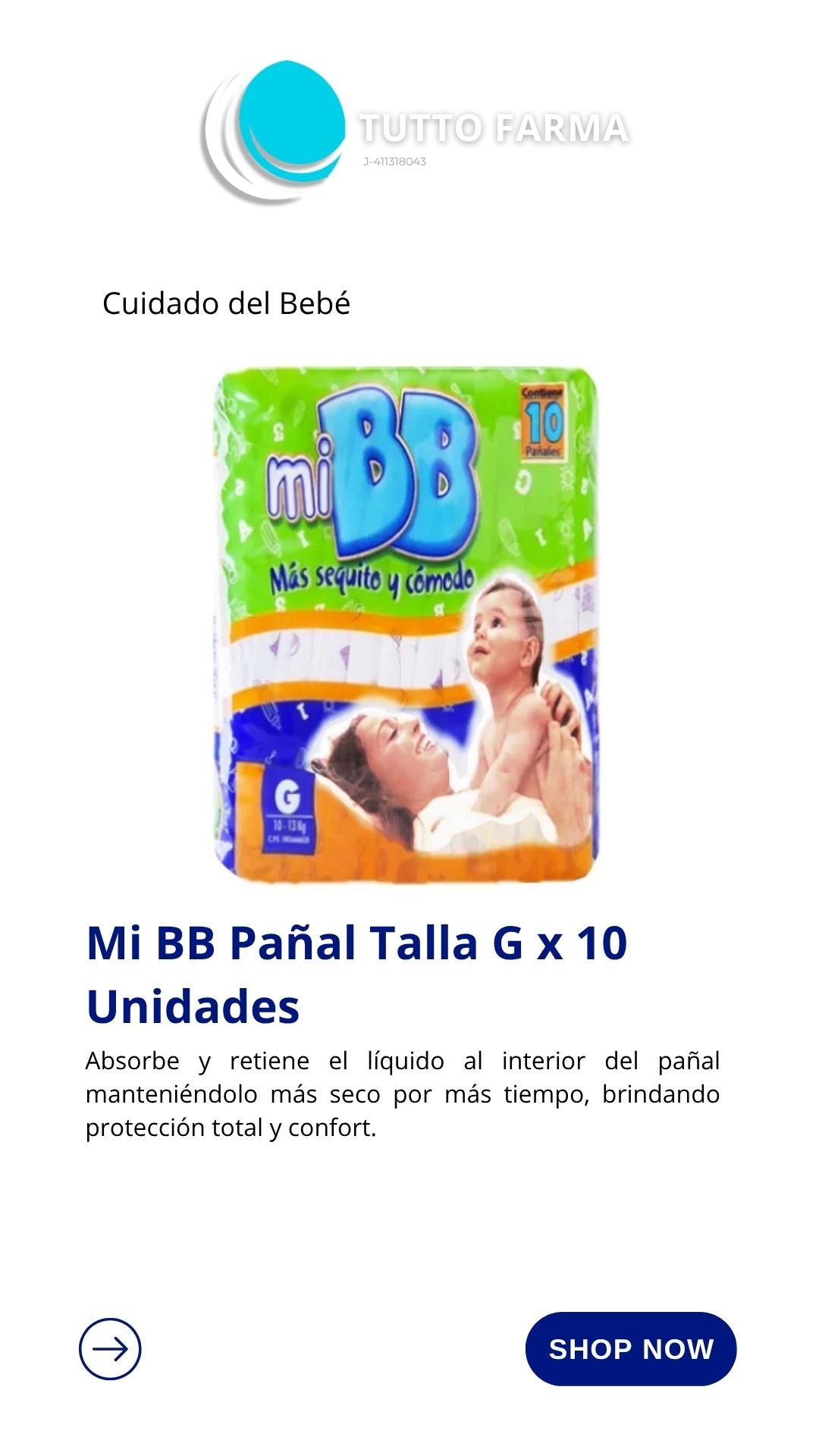 PAÑALES BEBÉ MI BB G X 10