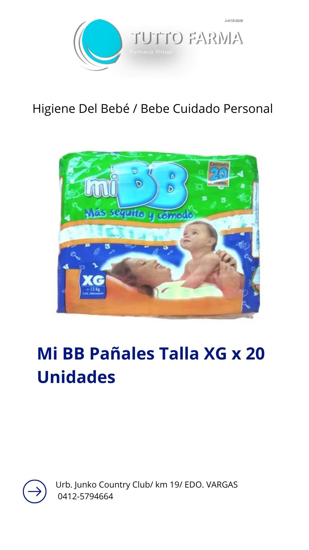 PAÑAL BEBÉ MIBB XG X 20