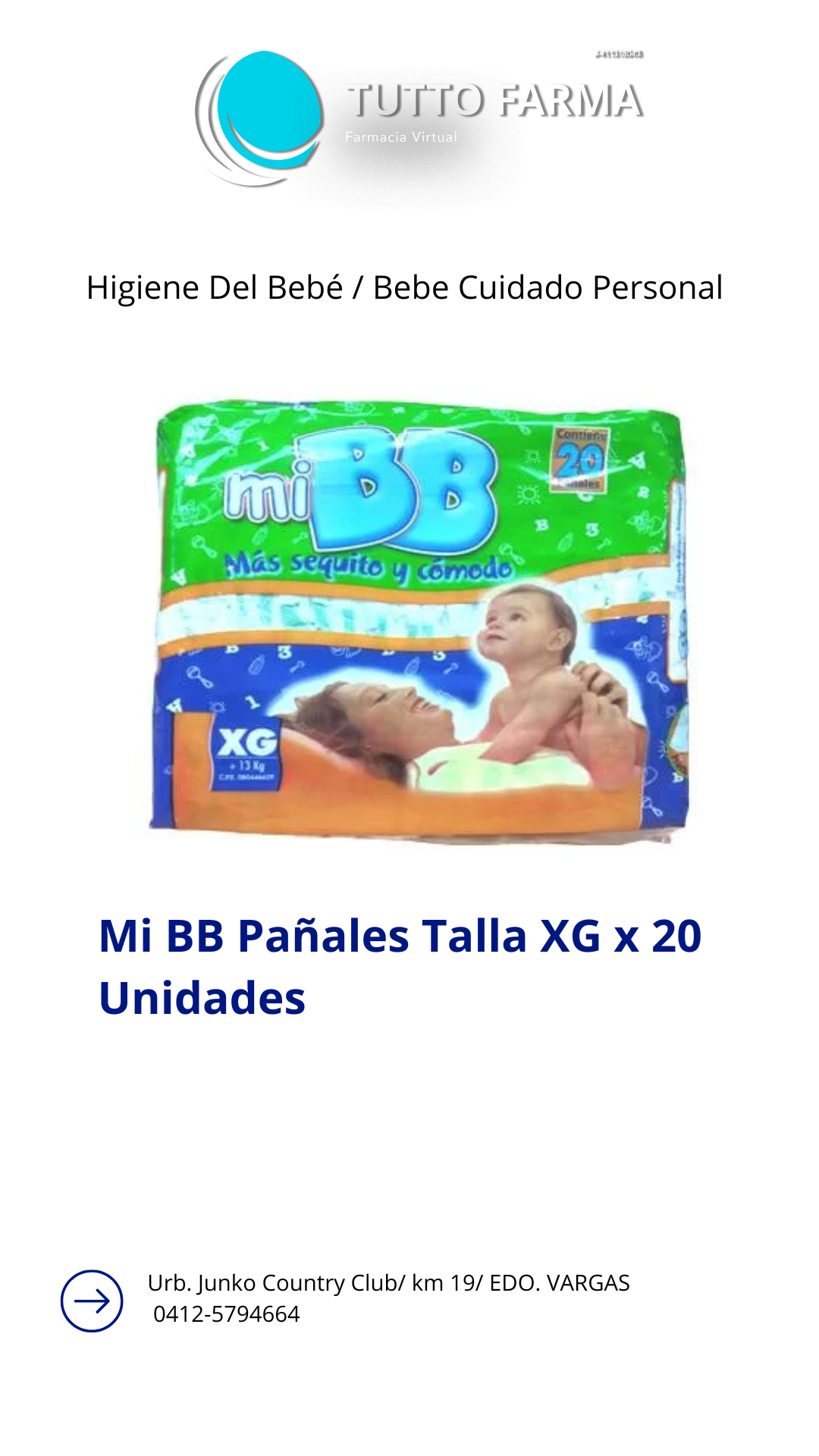 PAÑAL BEBÉ MIBB XG X 20