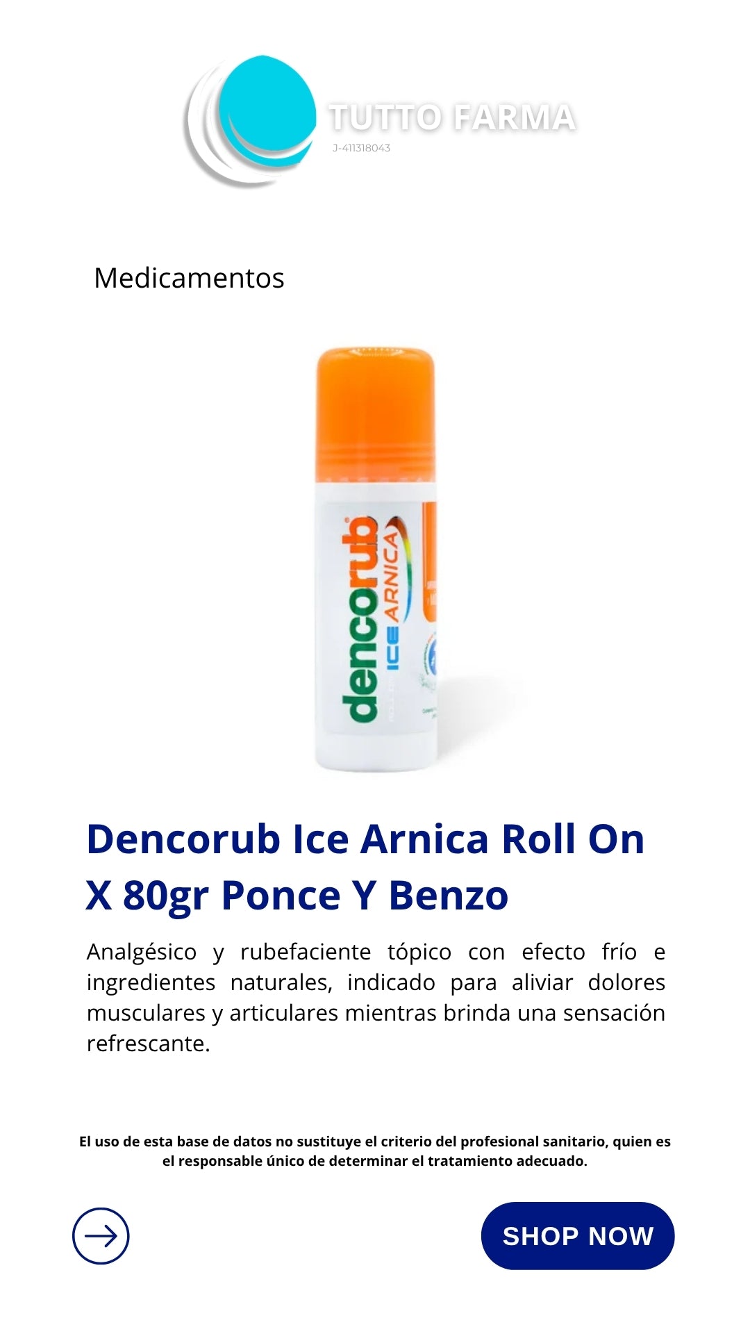DENCORUB ICE ARNICA ROLL0N X80G