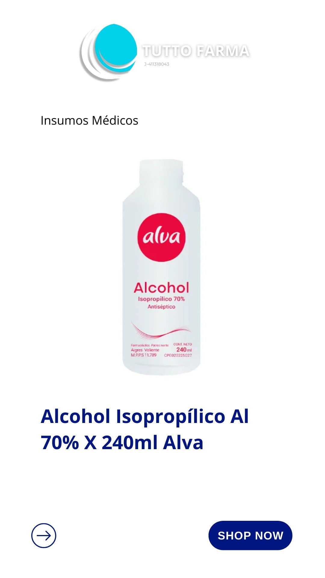 ALVA ALCOHOL ISOP .70% 240ML