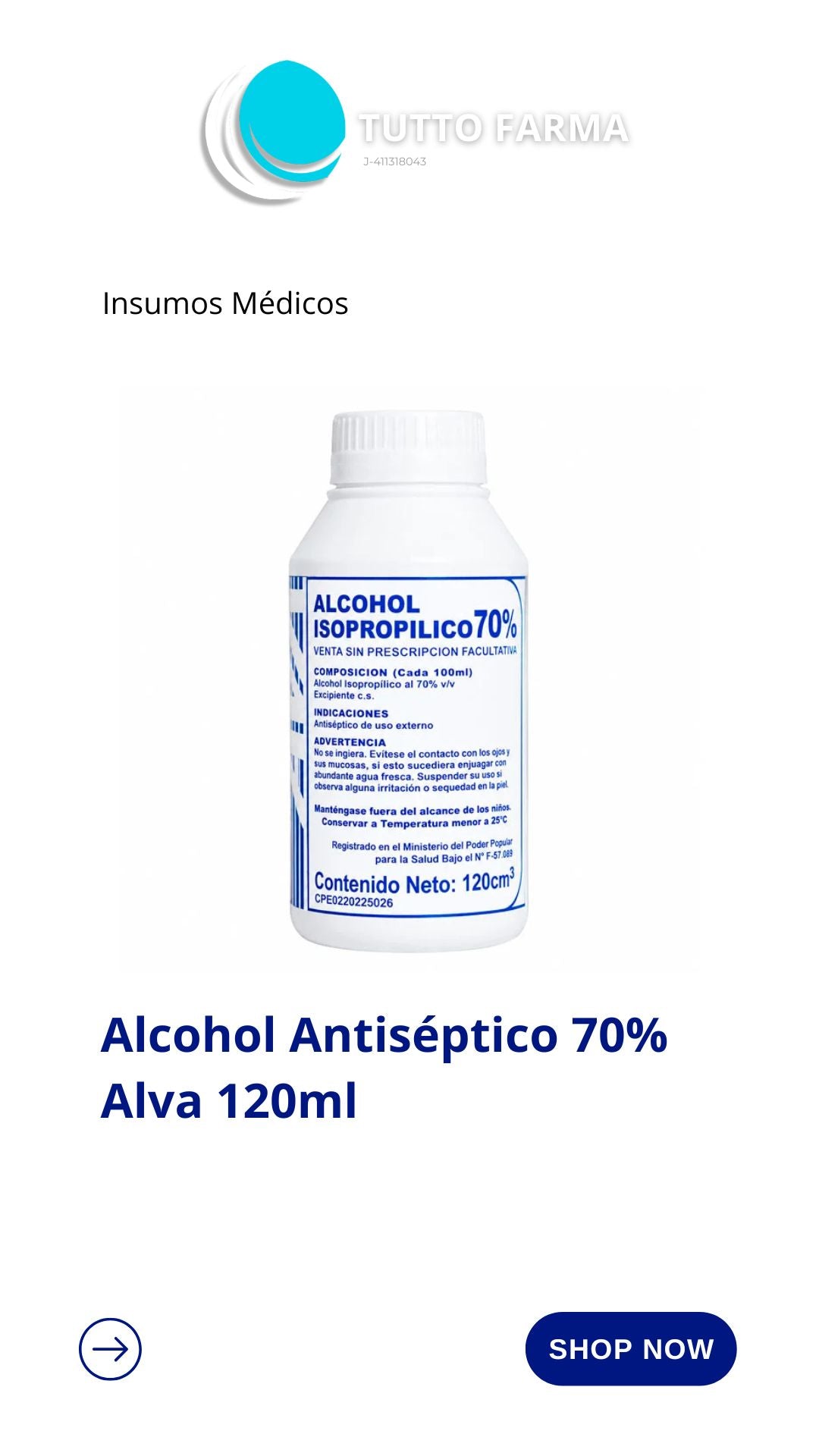 ALCOHOL ETIL 70% ALVA 120ML