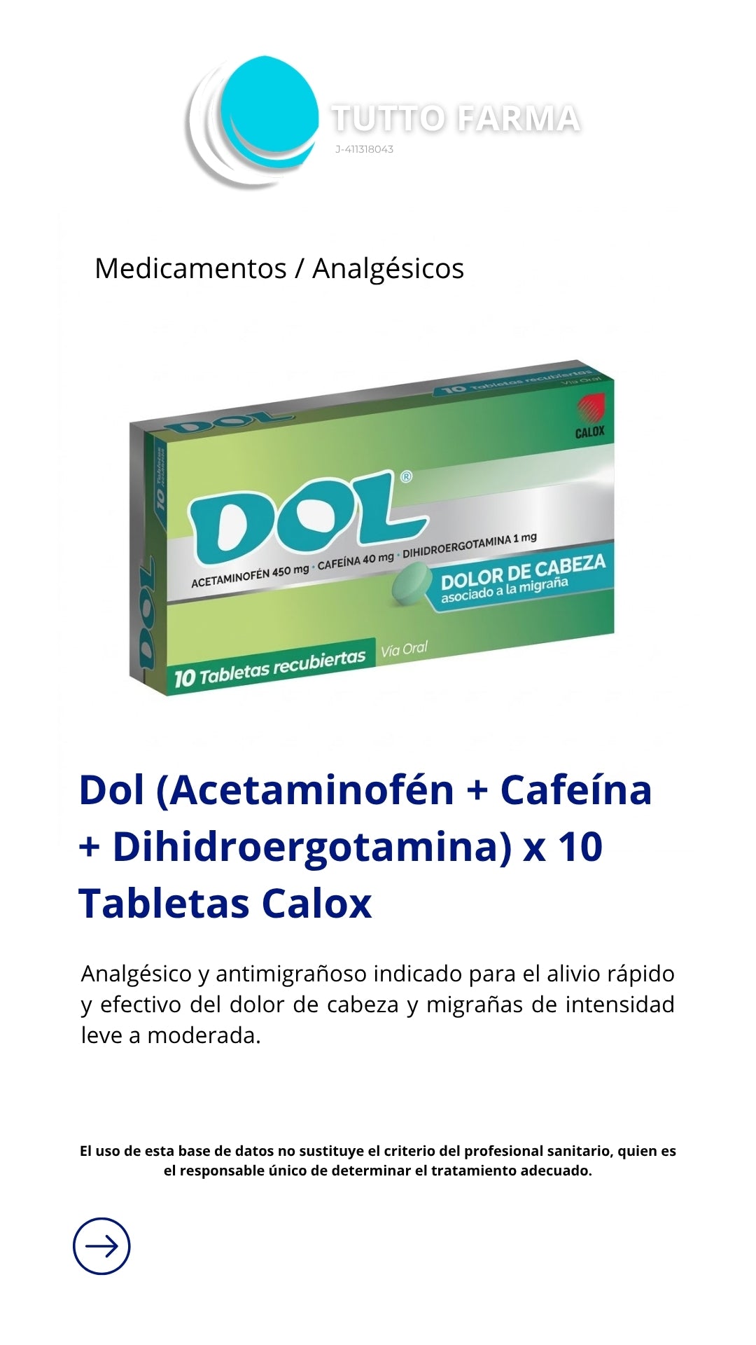 DOL PLUS 450 MG1 MG X 10TAB calox